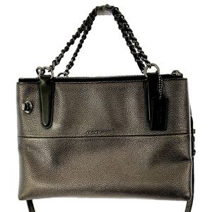 Coach Crossbody Dual Chain Handle Leather Purse